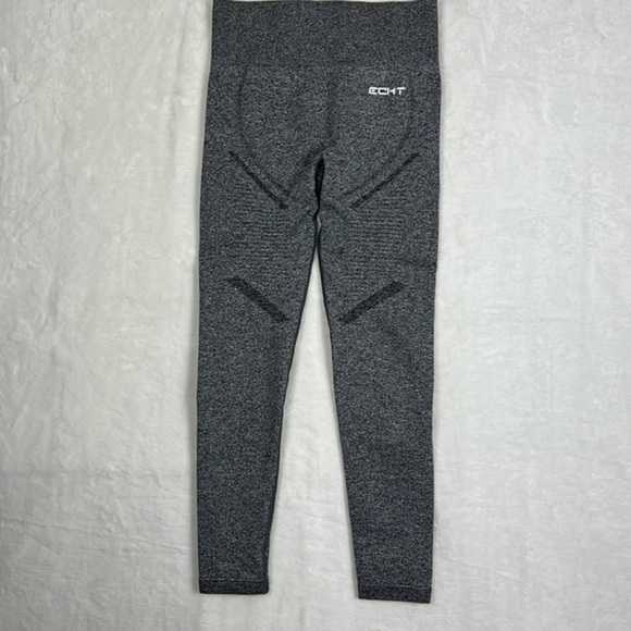 ECHT Arise Series High Waisted Grey Tights Vented Seamless Leggings Size Medium - Picture 4 of 17